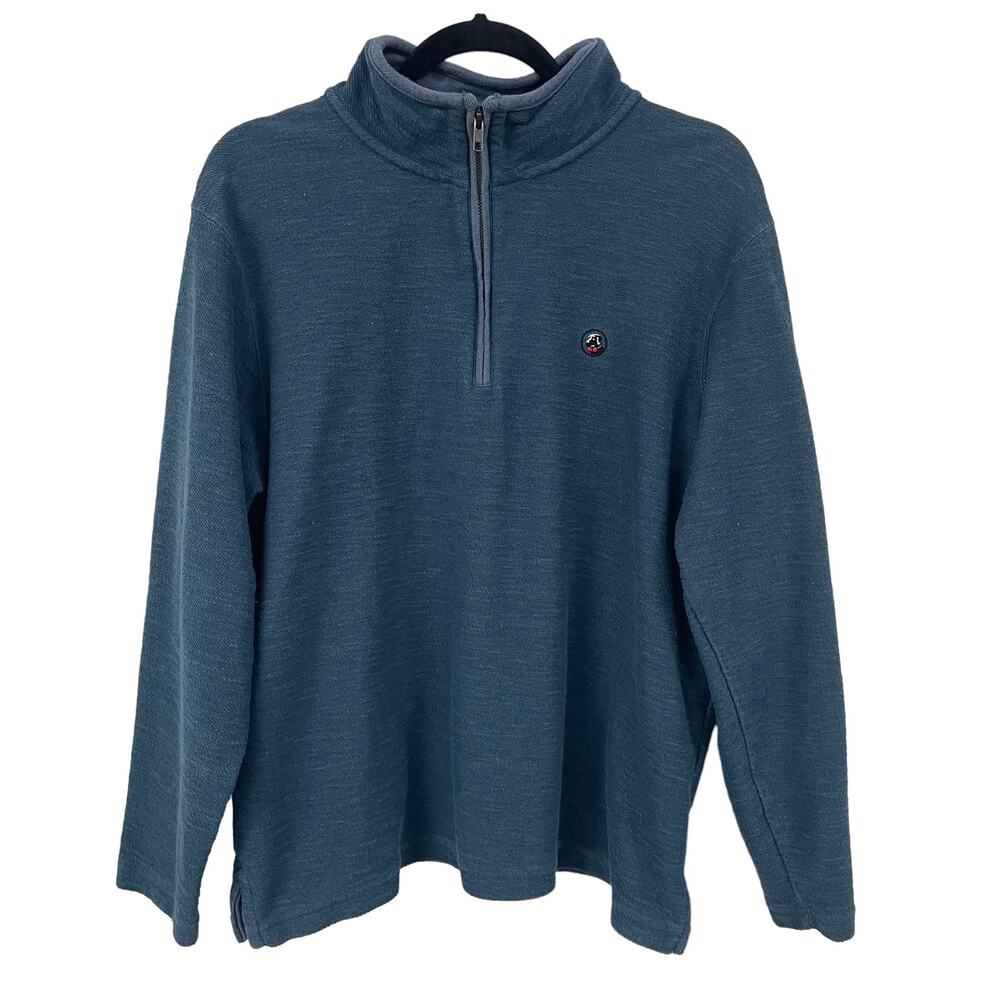 Southern Proper Heathered Slate Blue 1/4 Zip Pullover Sweatshirt
